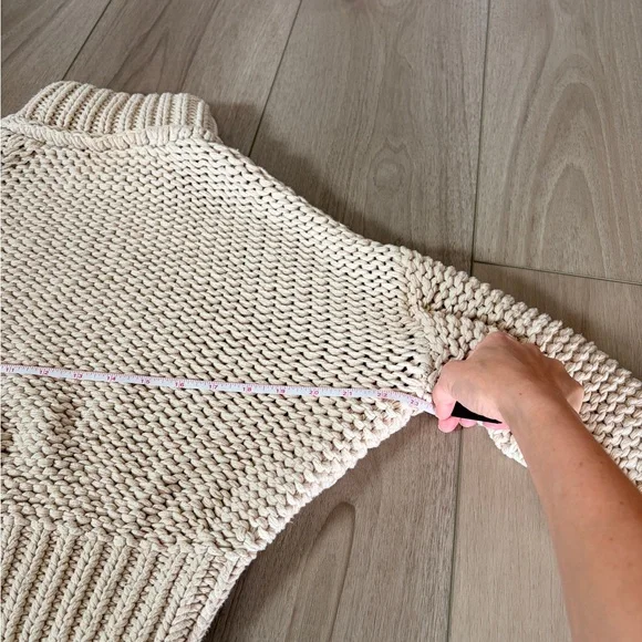 Free People My Only Sunshine Sweater Womens Sz XS Cream Chunky Knit Mock Neck - Picture 6 of 7